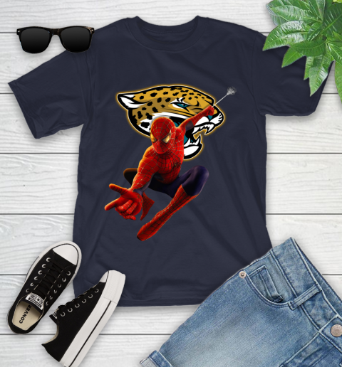 NFL Spider Man Avengers Endgame Football Jacksonville Jaguars Youth T-Shirt 3