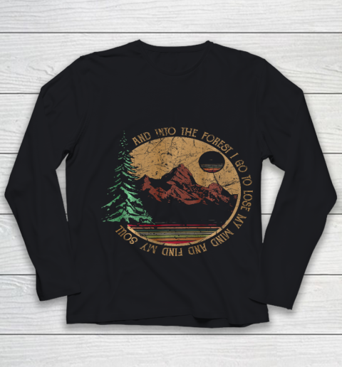Into The Forest I Go Funny Hiking Camping Youth Long Sleeve