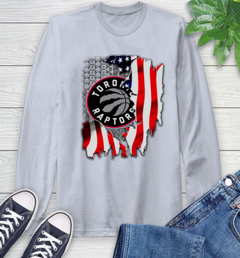 Toronto Raptors NBA Basketball American Flag Long Sleeve T-Shirt 6
