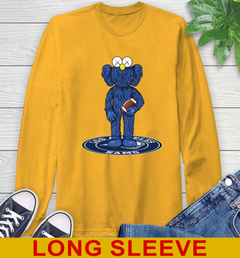 NFL Football Los Angeles Rams Kaws Bff Blue Figure Shirt Long Sleeve T-Shirt 3