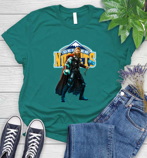 NBA Thor Avengers Endgame Basketball Denver Nuggets Women's T-Shirt 12