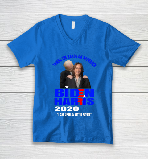 Anti Joe Biden Kamala Harris Hands On Can Smell The Future V-Neck T-Shirt 5