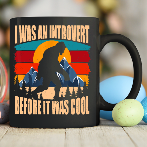 Bigfoot Sasquatch Vintage Retro Sunset Introvert Ceramic Mug 11oz