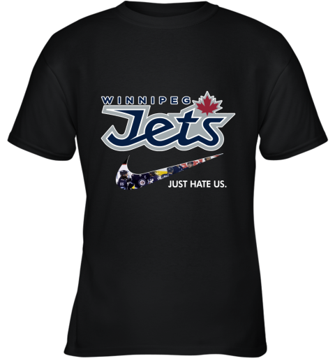NHL Team winnipeg jets x Nike Just Hate Us Hockey Youth T-Shirt