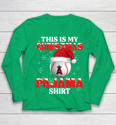 Los Angeles Angels This Is My Christmas Pajama Shirt MLB Youth Long Sleeve 4