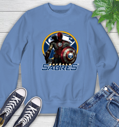 NHL Captain America Thor Spider Man Hawkeye Avengers Endgame Hockey Buffalo Sabres Sweatshirt 11