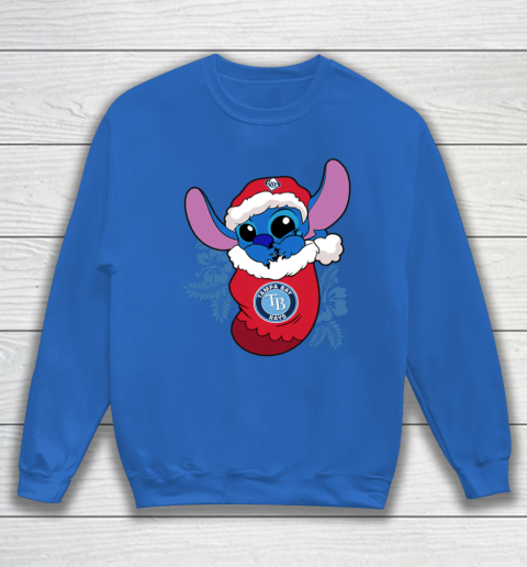 Tampa Bay Rays Christmas Stitch In The Sock Funny Disney MLB Sweatshirt 7