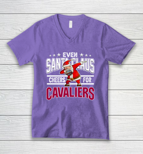 Cleveland Cavaliers Even Santa Claus Cheers For Christmas NBA V-Neck T-Shirt 8