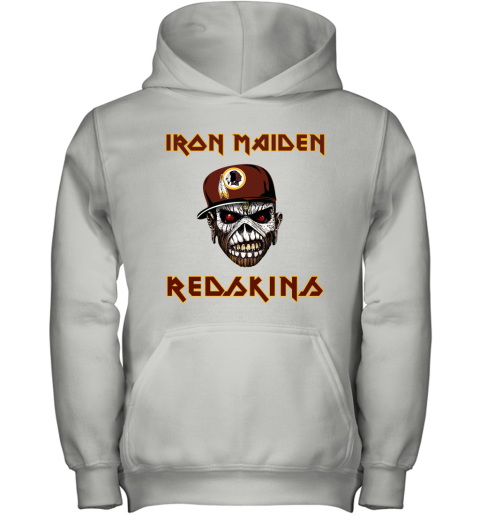NFL Washington Redskins Iron Maiden Rock Band Music Football Sports KFU3XXp0DmM youth hoodie 43 95 151514 front white