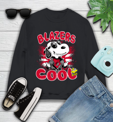 NBA Basketball Portland Trail Blazers Cool Snoopy Shirt Youth Sweatshirt