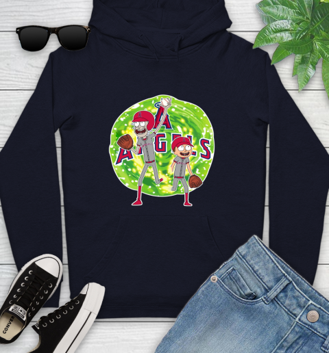MLB Los Angeles Angels Rick And Morty Baseball Sports Youth Hoodie 4