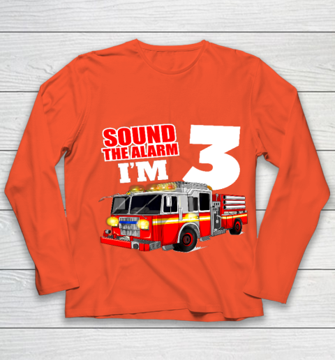 Kids Fire Truck 3rd Birthday T Shirt Boy Firefighter 3 Years Old Youth Long Sleeve 3