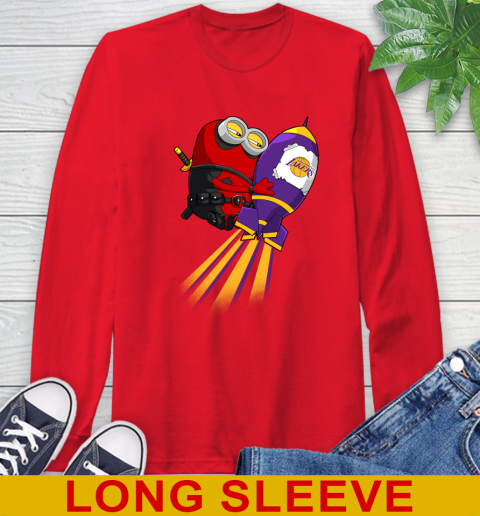 NBA Basketball Los Angeles Lakers Deadpool Minion Marvel Shirt Long Sleeve T-Shirt 13 NBA Basketball Los Angeles Lakers Deadpool Minion Marvel Shirt Long Sleeve T-Shirt - Image 13
