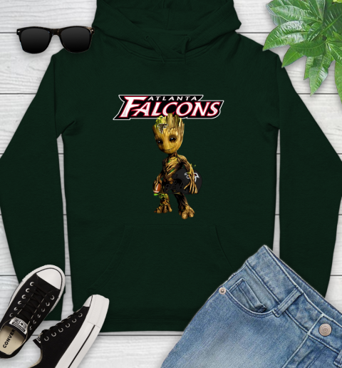 Atlanta Falcons NFL Football Groot Marvel Guardians Of The Galaxy Youth Hoodie 13