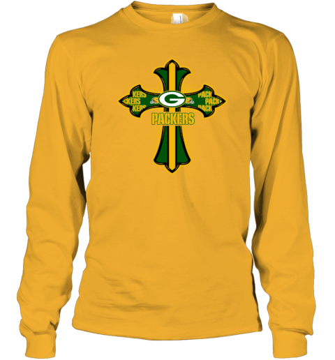 NFL Green Crusader Cross Green Bay Packers Women's V-Neck T-Shirt