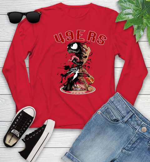 NFL San Francisco 49ers Football Venom Groot Guardians Of The Galaxy Youth Long Sleeve 11