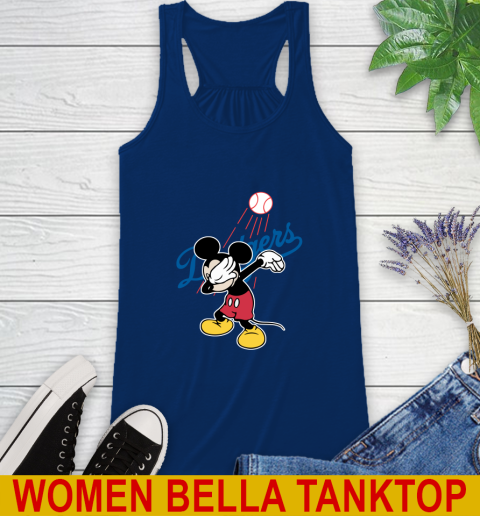 Los Angeles Dodgers MLB Baseball Dabbing Mickey Disney Sports Racerback Tank 9
