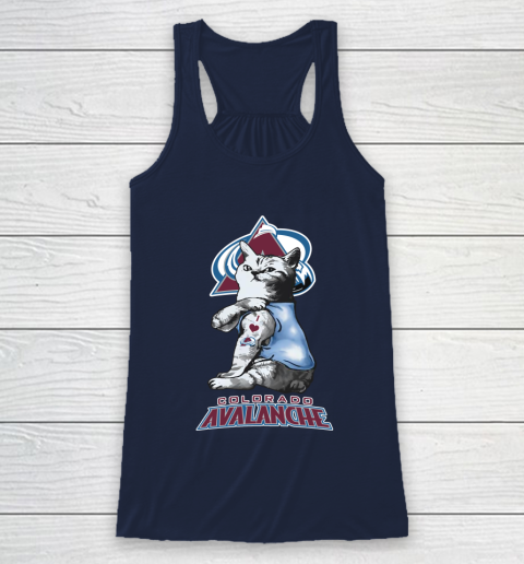 NHL My Cat Loves Colorado Avalanche Hockey Racerback Tank 8