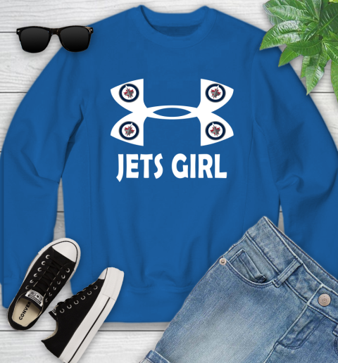 NHL Winnipeg Jets Girl Under Armour Hockey Sports Youth Sweatshirt 7