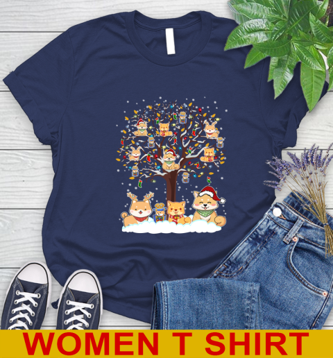 Shiba inu dog pet lover light christmas tree shirt 96