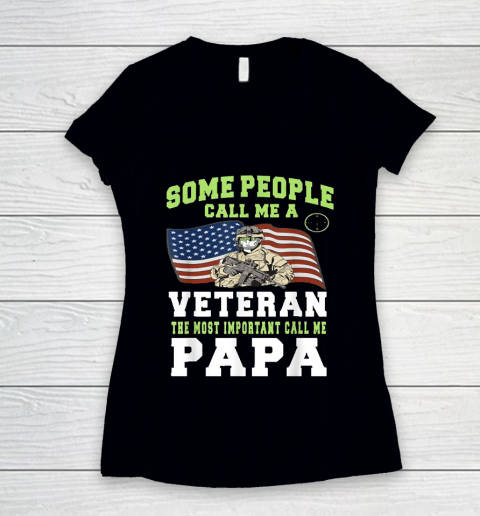 Grandpa Funny Gift Apparel  Men Grandpa Veteran The Important Call Me Pap Women's V-Neck T-Shirt