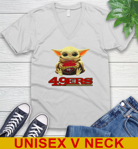 NFL Football San Francisco 49ers Baby Yoda Star Wars Shirt V-Neck T-Shirt