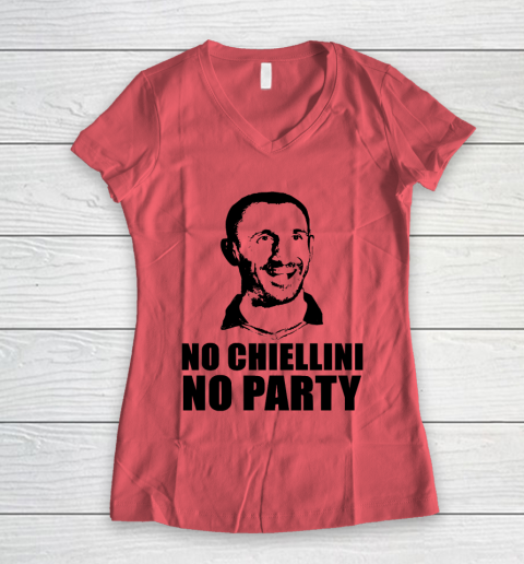 No Chiellini, No Party Italia Champion Euro Player Women's V-Neck T-Shirt 3