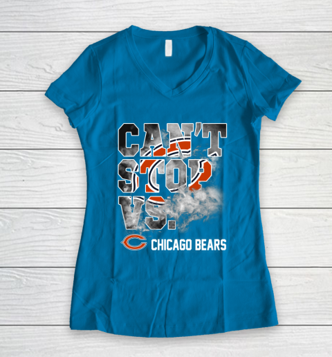 NFL Chicago Bears Can't Stop Vs Women's V-Neck T-Shirt 5