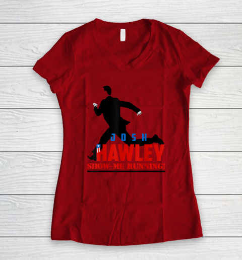 Josh Hawley Show Me Running Women's V-Neck T-Shirt 5