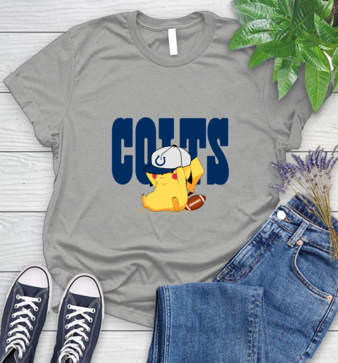 NFL Pikachu Football Sports Indianapolis Colts Women's T-Shirt 10