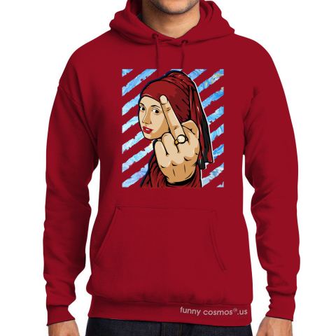 Air Jordan 13 Bred Matching Sneaker Tshirt The Girl With The Pearl Earing Middle Finger Red and Black Jordan Shirt