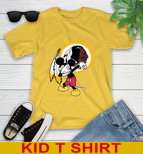 Washington Redskins NFL Football Dabbing Mickey Disney Sports Youth T-Shirt 8
