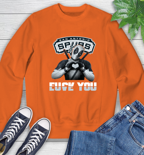 NBA San Antonio Spurs Deadpool Love You Fuck You Basketball Sports Sweatshirt 3