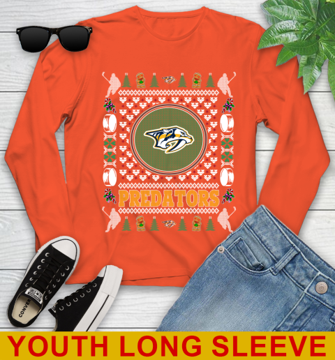 Nashville Predators Merry Christmas NHL Hockey Loyal Fan Youth Long Sleeve 3