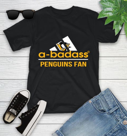 NHL A Badass Pittsburgh Penguins Fan Adidas Hockey Sports Youth T-Shirt