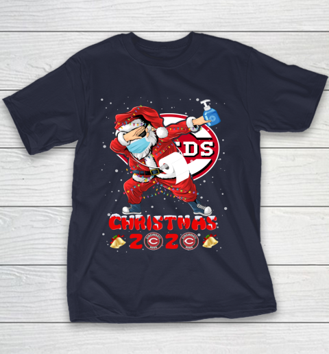 Cincinnati Reds Funny Santa Claus Dabbing Christmas 2020 MLB Youth T-Shirt 2