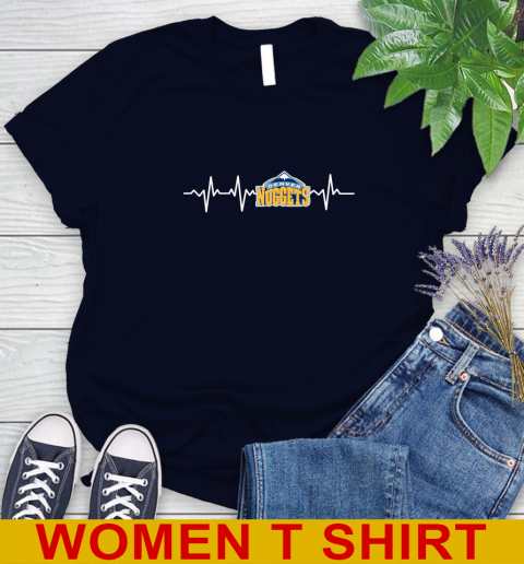 Denver Nuggets NBA Basketball Heart Beat Shirt Women's T-Shirt 2