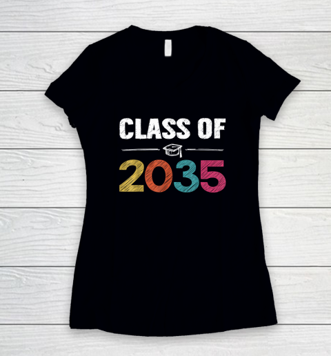 Class Of 2035 First Day Of School Grow With Me Graduation Women's V-Neck T-Shirt