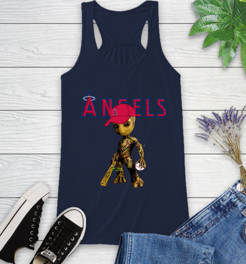 MLB Los Angeles Angels Groot Guardians Of The Galaxy Baseball Racerback Tank 12