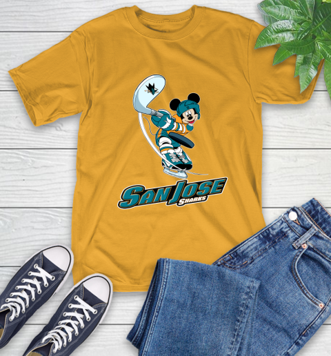 NHL Hockey San Jose Sharks Cheerful Mickey Mouse Shirt T-Shirt 3