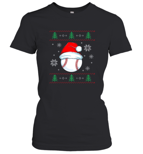 Ugly Christmas Baseball Shirt Boys Kids Ball Santa Pajama Women's T-Shirt