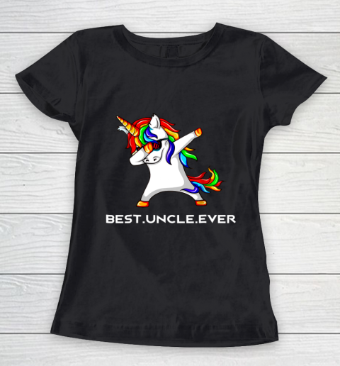 Funny Best Uncle Ever Dabbing Unicorn Women's T-Shirt