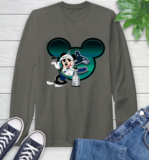 NHL Vancouver Canucks Stanley Cup Mickey Mouse Disney Hockey T Shirt Long Sleeve T-Shirt 8