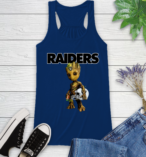 Oakland Raiders NFL Football Groot Marvel Guardians Of The Galaxy Racerback Tank 9