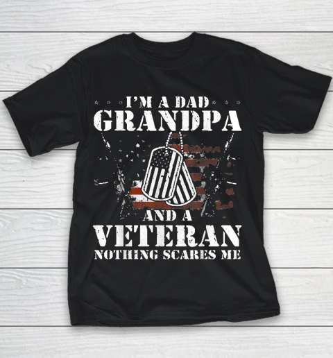 Grandpa Funny Gift Apparel  I'm A Dad Grandpa Veteran Father's Day S Youth T-Shirt