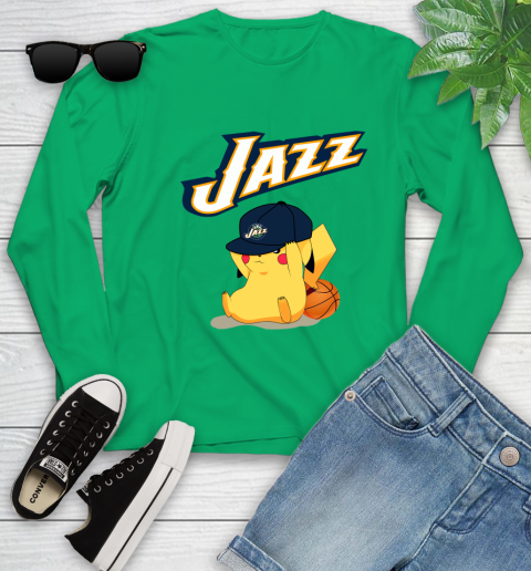 NBA Pikachu Basketball Sports Utah Jazz Youth Long Sleeve 6