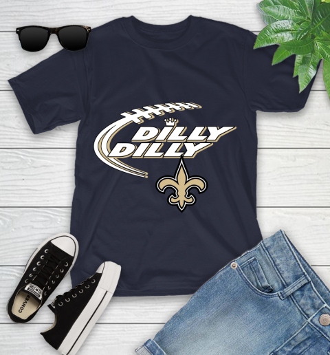 NFL New Orleans Saints Dilly Dilly Football Sports Youth T-Shirt 3