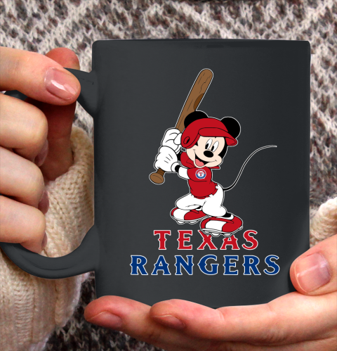 MLB Baseball Texas Rangers Cheerful Mickey Mouse Shirt Ceramic Mug 11oz