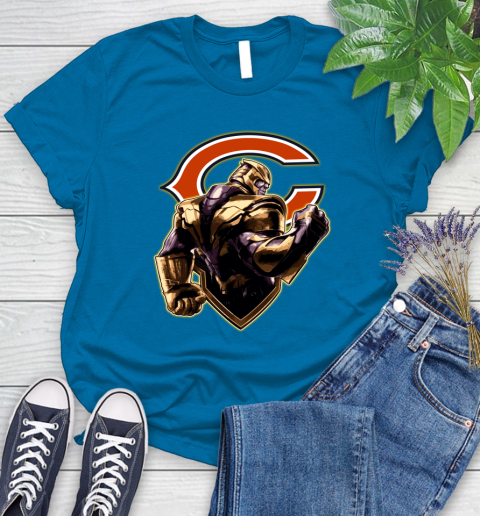 NFL Thanos Avengers Endgame Football Sports Chicago Bears Women's T-Shirt 7