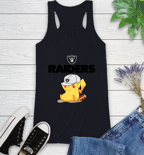 NFL Pikachu Football Sports Oakland Raiders Racerback Tank 10